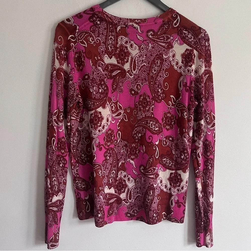 J.Crew Merino Wool Margot sweater vintage paisley size M